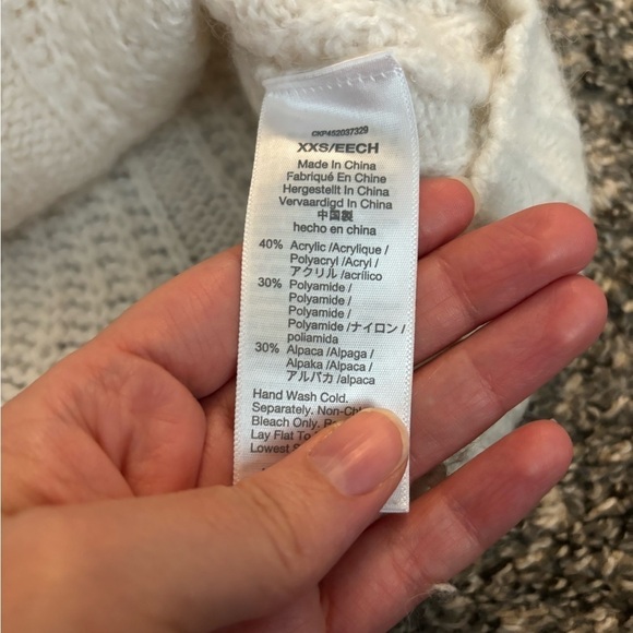 MADEWELL • Women’s Charley Pullover Sweater Alpaca Blend Antique Cream Size XXS - Picture 6 of 6